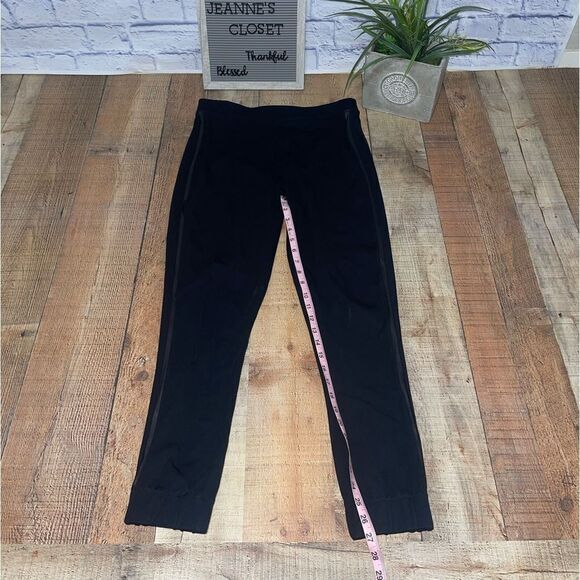 Spanx Ponte black pants size xl cropped faux leather stripe track jogger legging - Picture 6 of 9